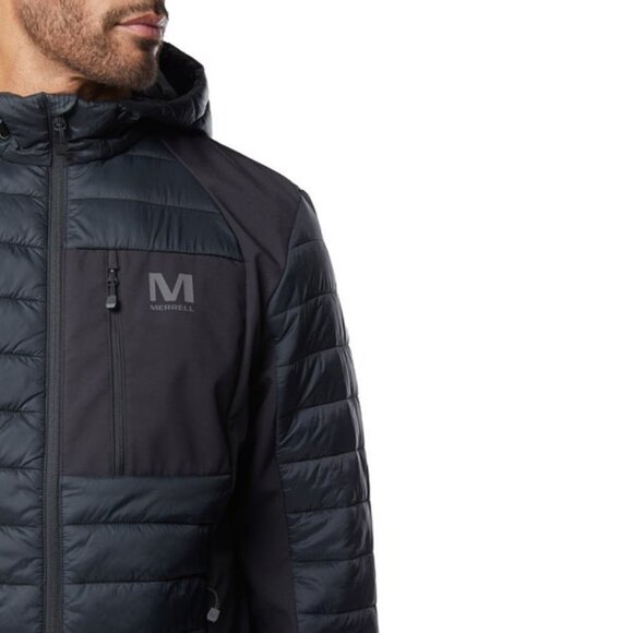 Merrell Hooded Mixed Media Puffer Softshell - Picture 1 of 9